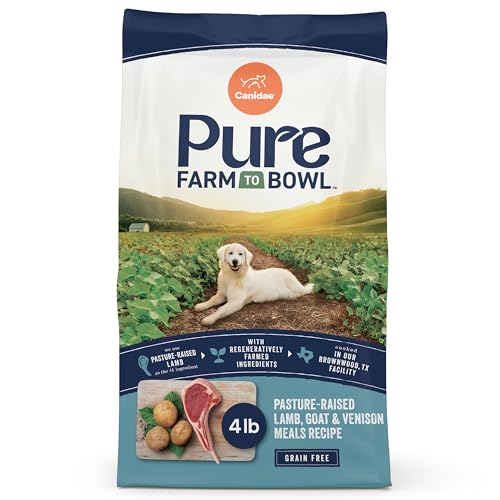 Canidae Pure Farm to Bowl Pasture-Raised Lamb with Goat & Venison Meals, Adult, Grain-Free Dry Dog Food, 4lb