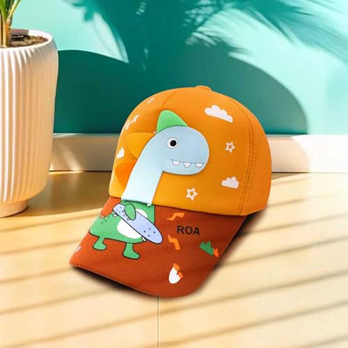 Image of VRITRAZ Unisex Kids Baseball Cap | Soft Cotton Adjustable Sun Hat for Boys & Girls | Casual Outdoor Summer Wear (4-12 Year)