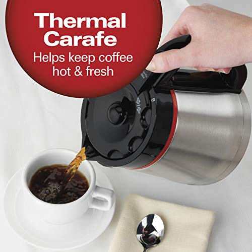 Hamilton Beach Programmable Coffee Maker with 10 Cup Thermal Carafe, 3