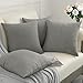 4er Set Kissenbezug 45x45 cm Grau Kissenbezüge Leinen Optik Kissenbezug Kissenhülle Kissenbezüge Sofakissen Dekorative Dekokissen Couchkissen Sofa Wohnzimmer Schlafzimmer Verstecktem Reißverschluss