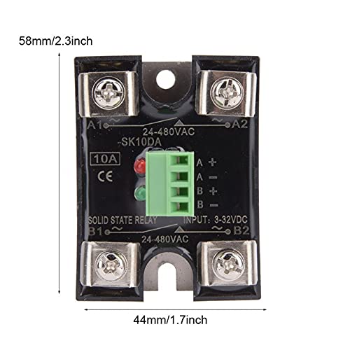 Relais à Semi-conducteurs SSR 24-480VAC monophasé double canal SK10DA - 6