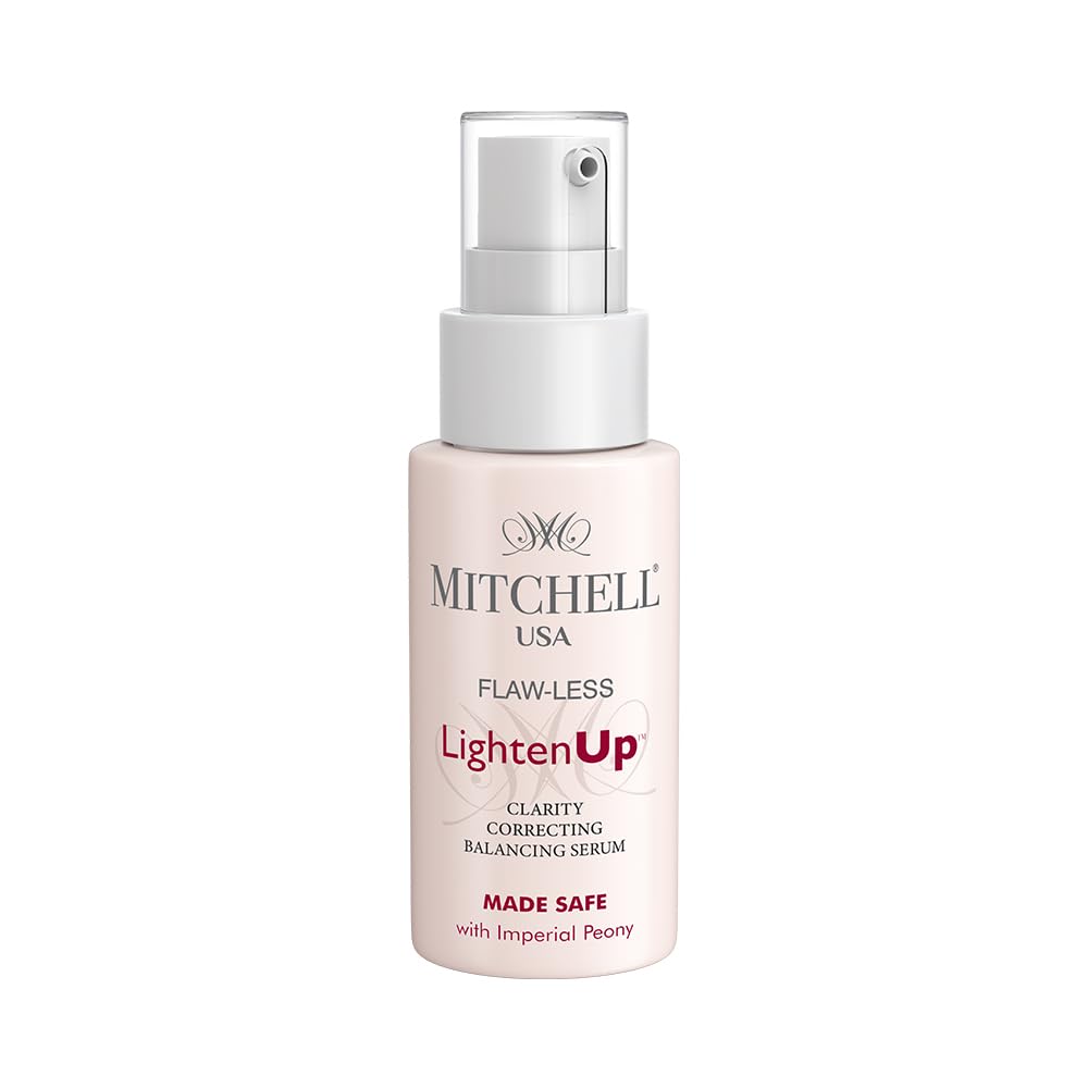 Mitchell USA Flawless Lighten Up 10% niacinamide face serum with alpha arbutin, vitamin C, and imperial peony | anti-acne, dark spot correction, and pore care serum | Korean-inspired brightening serum for all skin types | 30 ml