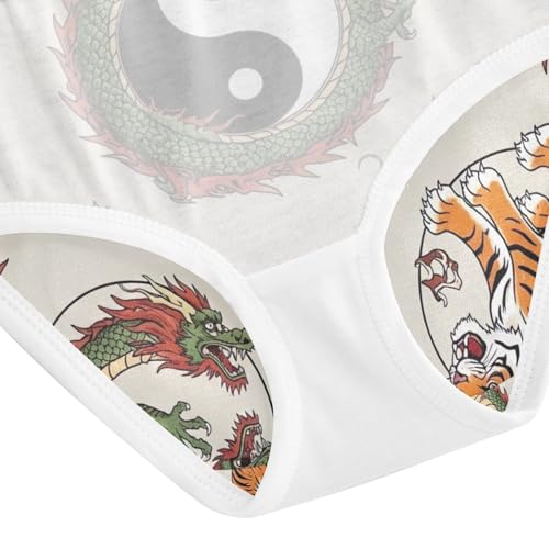 Orange Tiger Chinese Dragon Toddler Girls Panties, Panties for Girls, 2T–8 Years4