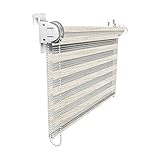 Victoria M. Duo Klemmfix Estor Doble Capa Noche y Día Fijación sin Perforar, Color Textura Tipo Lino