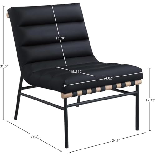 Sillón Plegable Cuero Sintético Negro miniatura 3
