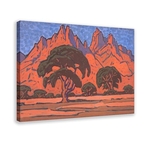 Toile Red Mountains Pierneef - Cadre suspendu et décoration murale bureau 20x30