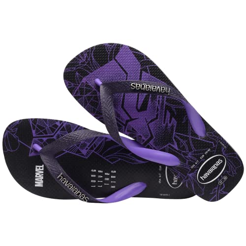 Havaianas Mens Top Marvel Black Panther Flip Flop Sandal, Black, Size 6/7 Mens4