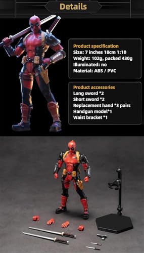Image of ZD Box Toys Collectible Action Figure Full Box Set: Anniversary Series Non-Luminous Version 1:10 Scale 17cm Super Hero (Dead-P Warrior)
