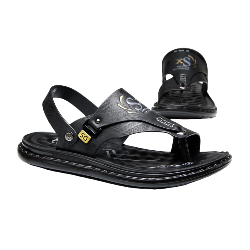 Men's Summer Outdoor Casual Stylish Flat Sandals, Comfortable Leather Flip-flops, Outdoor Wear in Spring and Summer