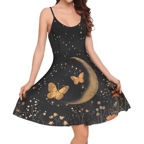 Image of Biyejit Women Casual Loose Dress Strap Long Summer Beach Swing Dress