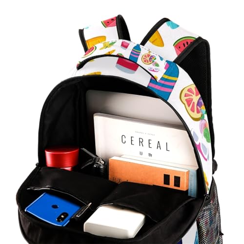 Sac à dos d'école pour filles avec porte-gourde et look voyage rétro - 4