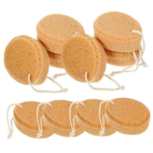OFFIGAM 10 Piezas esponja de baño panal limpieza esponjas de baño esponjas de ducha Natural depurador de cuerpo depurador de ducha para el cuerpo 2. Adecuado para la multitud: Marrón