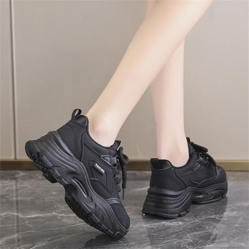 Chunky Sneakers for Women Fashion Platform White Leather Casual Dad Shoes Comfortable Non-Slip Wedge Walking Sport Driving Workout Shoes4