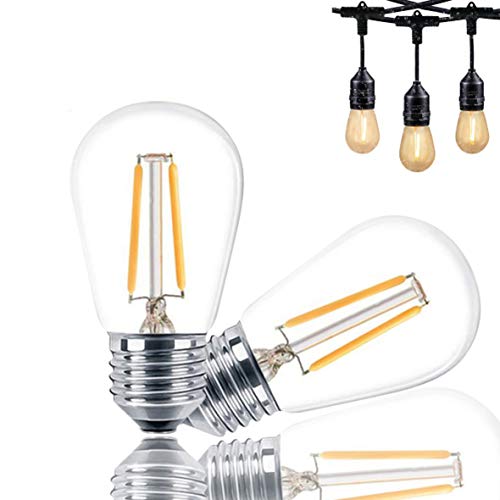 Svater Bombilla LED S14 de 1 W, CA 220-240 V, E27, bombilla de filamento LED, 2700 K, blanco cálido, equivalente a 20 W, ángulo de haz de 360 grados, no regulable, para exterior S14, 2 unidades