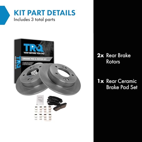 Image of TRQ Rear Brake Pad and Rotor Set Ceramic Compatible with 2018-2020 Hyundai Kona