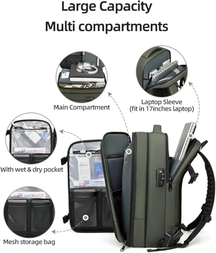 Ekon Vacuum Backpack, Ekontravel Backpack, Large Capacity Vacuum Travel Backpack With Pump, 60l Large-Capacity Expandable (Black, With Electric Pump)2