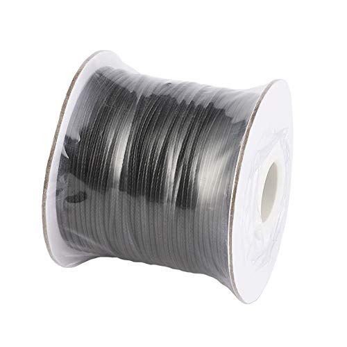 Cordón de poliéster encerado de 1 mm negro y resistente para macramé 7