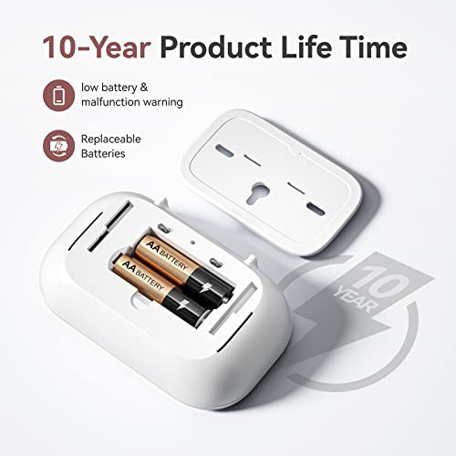 Carbon-Monoxide-Detectors-10-Years-Sensor-Life-Carbon-Monoxide-Alarm-with-LCD-Display-LED-Lights-Replaceable-Battery-CO-Detector-Alarm-Test-Button-85-dB-for-HomeOffice-ZA326-2Packs