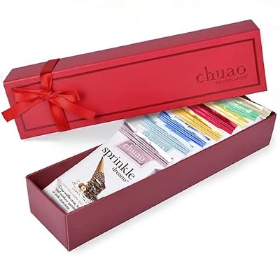 Chuao Chocolatier Taste the Joy Assorted Mini Gourmet Chocolate Bars Gift Box | Milk and Dark Chocolate Flavor Variety Sampler For Birthday, Mothers and Fathers Day, Thank you, Corporate Gift Baskets | 8 Bars