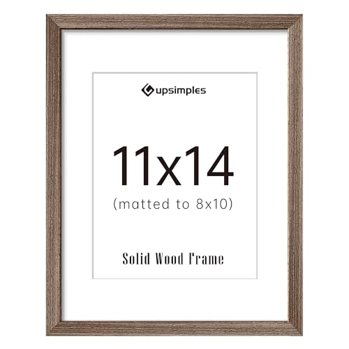 Image of upsimples 11x14 Picture Frame Solid Wooden, Nursery Decor, 1Pack Brown