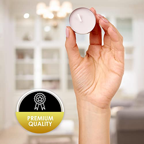 Pami Premium Long-Lasting Tealight Candles [50-Piece Bag] - Unscented Tea Candles With 2.5 Hours Burning Time- Paraffin Tealights With Beautiful Flame- Round Candles Perfect For Votive Candle Holders #TOP1