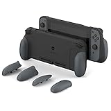Skull & Co. GripCase: A Dockable Protective Case with Replaceable Grips [to fit All Hands Sizes] for Nintendo Switch [No Carrying Case] - Gray