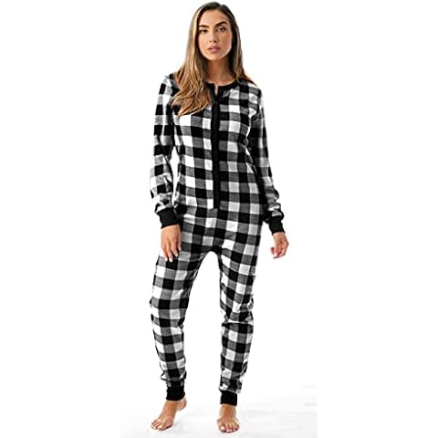 #followme Womens Thermal Onesie in Buffalo Plaid Cover