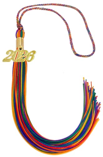 Image of 2026 Tassel Graduation,Rainbow Tassel 2026 for Grad Cap and Graduation Ceremony Accessory Decoration
