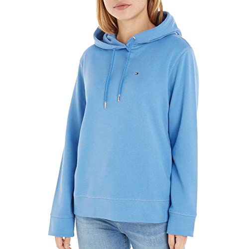 Tommy Hilfiger Damen Hoodie mit Kapuze , Blau (Sky Cloud), M