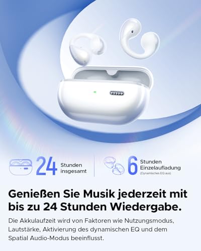 SoundPEATS PearlClip Pro Open‑Ear Clip On Bluetooth Kopfhörer, Weiß – Ansicht 9