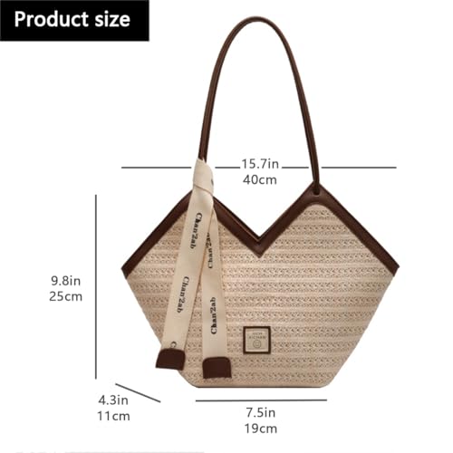 Bolso Tote de playa tejido para mujer miniatura 4
