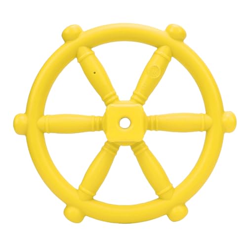 Dilwe Juguete de Directorio de Barco Pirata Duradero, Diseño Seguro, Instalación Fácil con Juego Imaginativo para Niños Pequeños, Volante del Patio de Recreo, Accesorios de Juego Al Aire (Yellow)