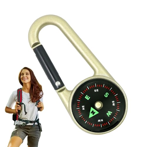 Compacta Compats Compass: brújula de Llavero de una Sola Cara con Giratorio para mochilero, Supervivencia, práctica de Campo y exploración
