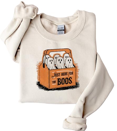 Just Here for The Boos Sweatshirt, Cute Ghost Sweater, Retro Halloween Crewneck, Boo Hoodie, Beer Lover Sweatshirt, Vintage Cute Ghost Halloween Sweat, Halloween Wine Sweatshirt, Halloween Gift