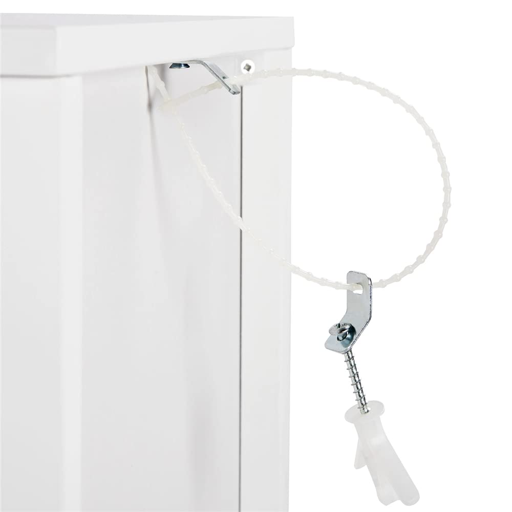 Yaheetech Meuble Rangement Salle de Bain 30 x 30 x 89 cm Blanc | Colonne Salle de Bain, Armoire Toilette avec à 2 Tiroirs et 1 Compartiment Ouvert, pour Salle de Bain, Salon, Cuisine