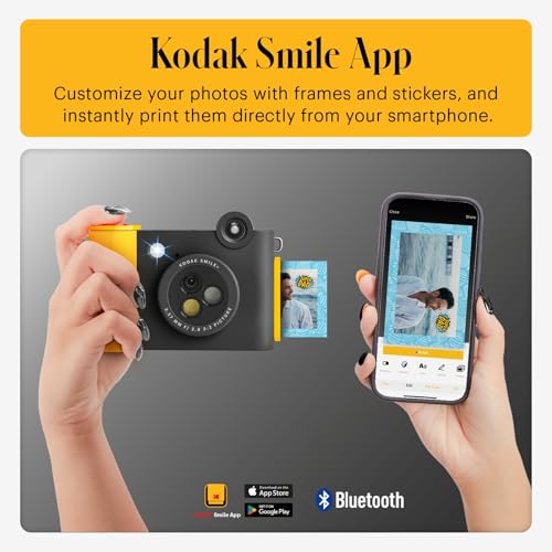 Image of KODAK Smile+ Wireless Digital Instant Print Camera with Effect-Changing Lens, 2x3 inch Sticky-Backed Photo Prints, and Zink Printing Technology (Renewed)