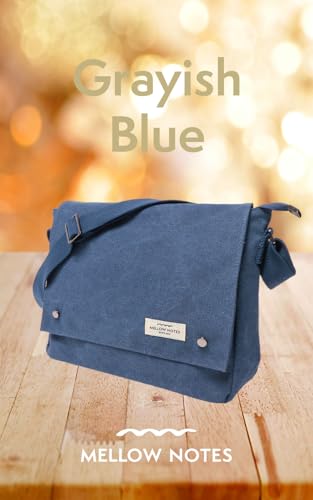 MELLOW NOTES メローノーツ ショルダーバッグ メンズ ショルダー バッグ 肩掛け メッセンジャーバッグ YKK 斜めがけ 帆布 キャンバス a4 シンプル カジュアル 人気 (グレイッシュブルー)