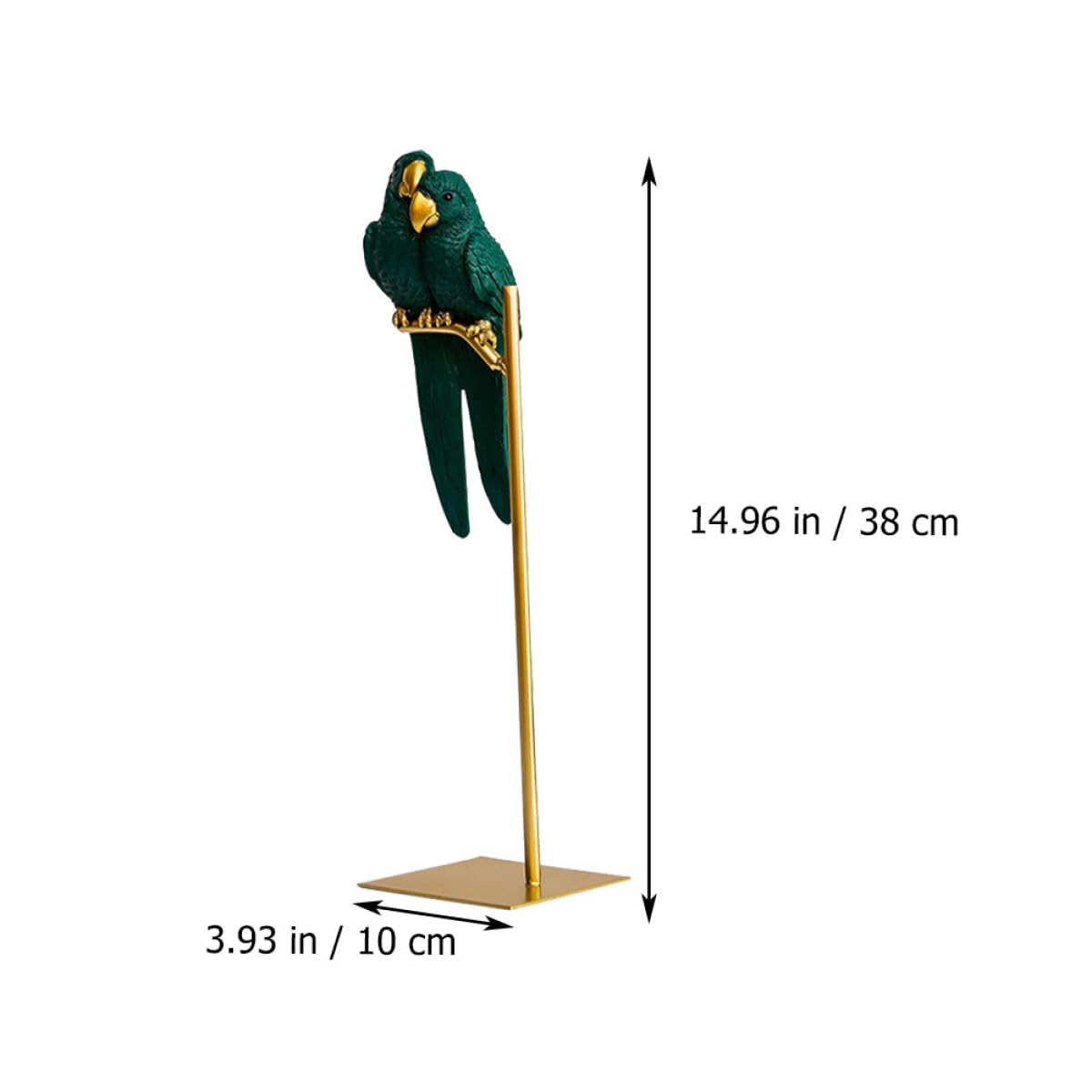 Papageienpaar Ornament Grün mit Ständer aus Langlebigem Material Tischdekoration für Wohnzimmer und Büro Nordische Deko für Zuhause und Fotorequisiten