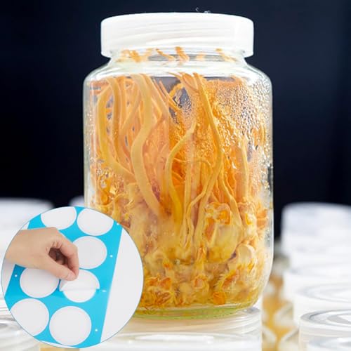 Image of GORGECRAFT 32Pcs 4 Sheet Wide Mouth Mason Jar Paper 59mm Filters Patch Tape Sticker Synthetic Self Adhesive Filter Disc 0.3μm for Mushroom Cultivation Jar Lids Mason Jars