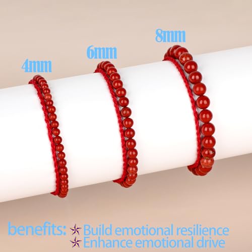QOGIR 2pcs Pulseras Hechas a Mano con Piedras Naturales miniatura 5