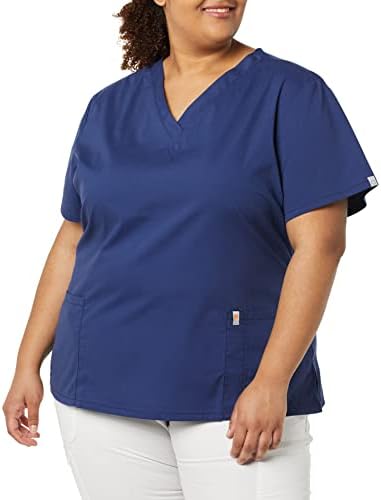 Code Happy Women's Fit and Flare V-Neck Scrub Top image 3