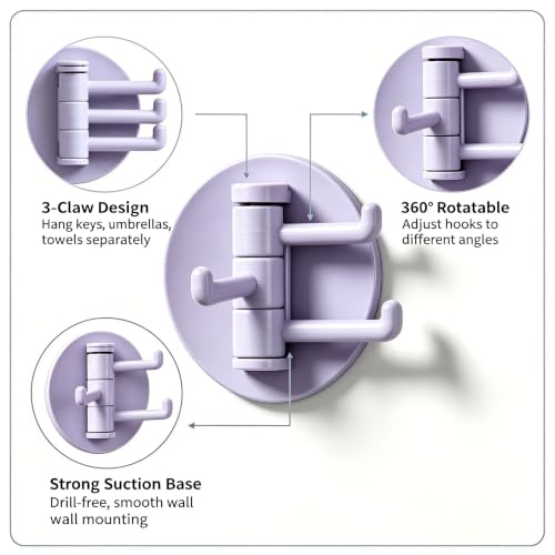 Multifunctional Wall Hook with 3-Claw Design - image 3