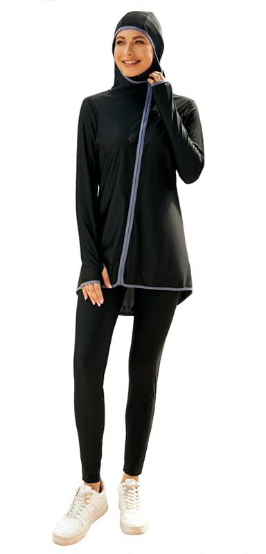 BINIATMuslim Tracksuit Set Islamic Women Hooded Sportswear Sweatshirts Sweatsuit Workout Yoga Casual Outdoor Activewear