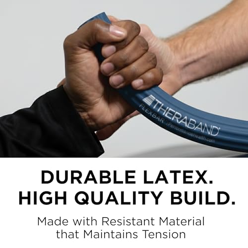 Image of THERABAND FlexBar, Flex Bar, Physical Therapy, Tennis Elbow, Blue | Flex therapy bar for physical therapy, wrist and forearm exercise, with non slip grip and compact design