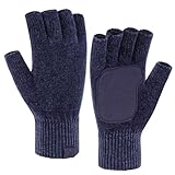 Bequemer Laden Invierno Guantes Sin Dedos Termicos para Mujeres Hombres Guantes de Punto Chenilla con Medio Dedo Cuero Antideslizante Regalo