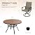 VICLLAX Patio 7 Pieces Outdoor Dining Set,Wrought Iron Metal Outdoor Table and Chairs Set,47.2" Round Table with Umbrella Hole and 6 Swivel Textilene Chairs for Lawn,Garden,Porch,Walnut/Brown