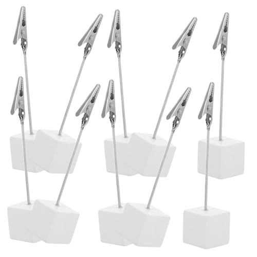 KAILIKETIY 10個 シルバーキューブ型メモホルダー ステンレス 樹脂製 高さ ペーパークリップ 写真やメモ用 卓上整理 ホームオフィス用