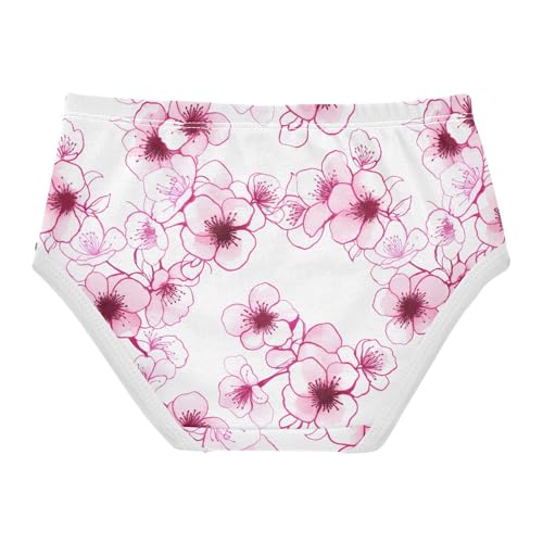 Joisal Blossom Flowers Pink White Cute Panties Girl Girls Underwear Toddler Cotton Stylish Briefs Kids Undies 2t2