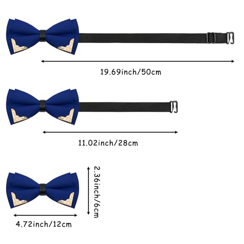 Image of Bow Ties for Men Women Metal Gold Bowtie, Pre Tied Mens Bow Tie Tuxedo Bowties Men for Prom Wedding Party
