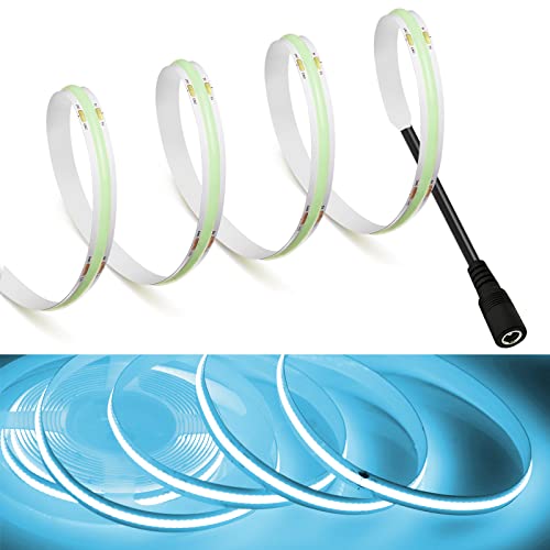 Image of MDee】COB LED Strip Lights Iceblue 8.2ft /2.5m DC Powered DC12V Flexible LED Tape Lights with DC Connector CRI 90+ 800LM /m 320LEDs /m for Indoor and Outdoor Decor(Iceblue8.2ft /2.5m)